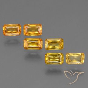 Pedras preciosas de safira amarelo natural de 1,95 ct, corte esmeralda, VS