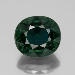 Safira verde natural 5,99ct, corte oval, VVS