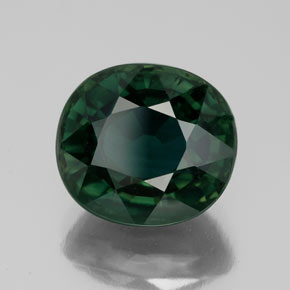 Safira verde natural 5,99ct, corte oval, VVS