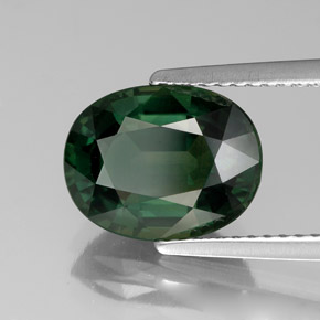 Safira verde natural 4,29ct, corte oval, VVS