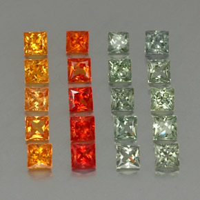 Pedras preciosas de Safira Multicolorido natural de 4.64 ct, Quadrado, VVS-VS