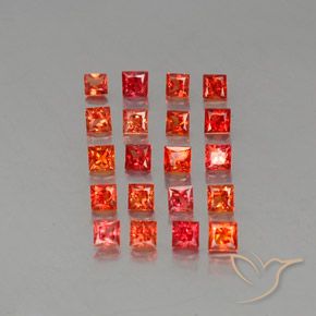 Pedras preciosas de safira laranja natural de 3,03 ct, quadrado, VVS-VS
