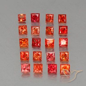 Pedras preciosas de safira laranja natural de 3,03 ct, quadrado, VVS-VS