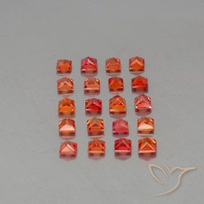 Pedras preciosas de safira laranja natural de 3,03 ct, quadrado, VVS-VS