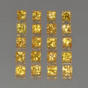 Pedras preciosas de safira amarelo natural de  ct, quadrado, VVS-VS
