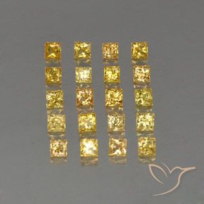 Pedras preciosas de safira amarelo natural de 3,14 ct, quadrado, VVS-VS