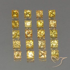 Pedras preciosas de safira amarelo natural de 3,14 ct, quadrado, VVS-VS