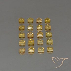 Pedras preciosas de safira amarelo natural de 3,14 ct, quadrado, VVS-VS