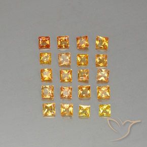Pedras preciosas de safira laranja natural de 2,50 ct, quadrado, VVS-VS