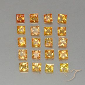 Pedras preciosas de safira laranja natural de 2,50 ct, quadrado, VVS-VS