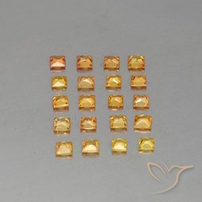 Pedras preciosas de safira laranja natural de 2,50 ct, quadrado, VVS-VS