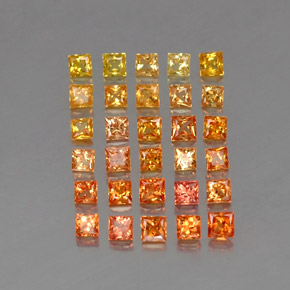 Pedras preciosas de safira laranja natural de 4,19 ct, quadrado, VVS-VS