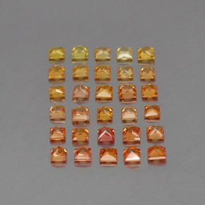 Pedras preciosas de safira laranja natural de 4,19 ct, quadrado, VVS-VS