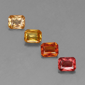 Pedras preciosas de safira multicolorido natural de 2,17 ct, corte esmeralda, VS