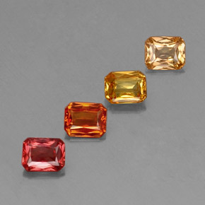 Pedras preciosas de safira multicolorido natural de 2,17 ct, corte esmeralda, VS
