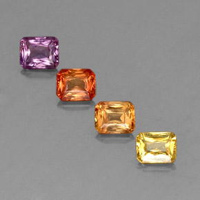 Pedras preciosas de safira multicolorido natural de 2,22 ct, corte esmeralda, VS