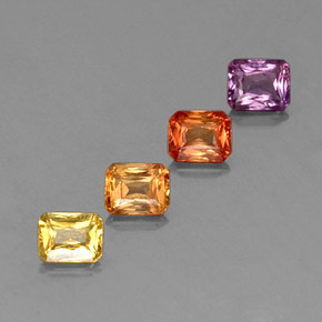 Pedras preciosas de safira multicolorido natural de 2,22 ct, corte esmeralda, VS
