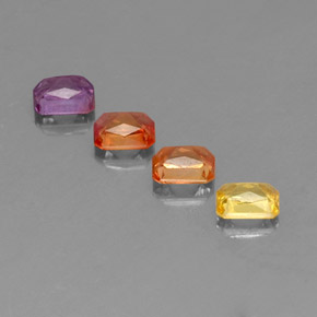 Pedras preciosas de safira multicolorido natural de 2,22 ct, corte esmeralda, VS