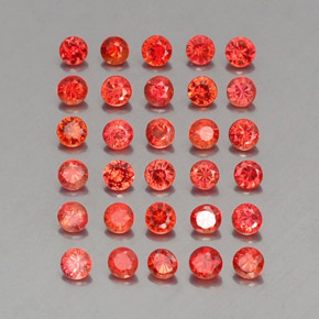 Pedras preciosas de safira laranja natural de  ct, corte redondo, VVS-VS