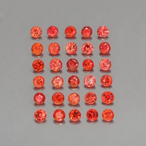 Pedras preciosas de safira laranja natural de 3,37 ct, corte redondo, VVS-VS