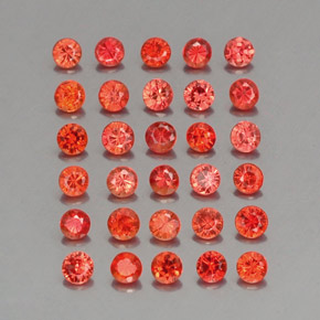 Pedras preciosas de safira laranja natural de 3,37 ct, corte redondo, VVS-VS