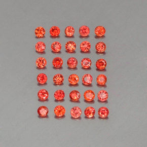 Pedras preciosas de safira laranja natural de  ct, corte redondo, VVS-VS