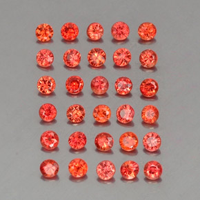 Pedras preciosas de safira laranja natural de  ct, corte redondo, VVS-VS