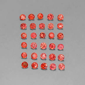 Pedras preciosas de safira laranja natural de  ct, corte redondo, VVS-VS