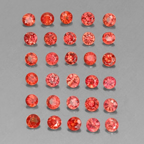 Pedras preciosas de safira laranja natural de  ct, corte redondo, VVS-VS