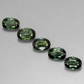 Pedras preciosas de safira verde natural de  ct, corte oval, VVS-VS