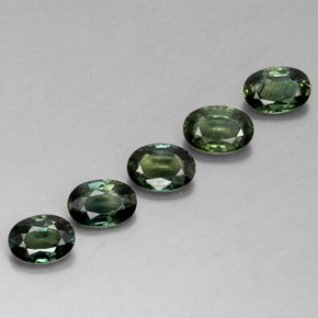 Pedras preciosas de safira verde natural de  ct, corte oval, VVS-VS