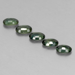 Pedras preciosas de safira verde natural de  ct, corte oval, VVS-VS