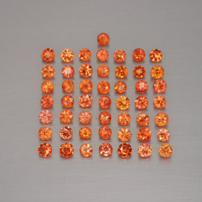Pedras preciosas de safira laranja natural de  ct, corte redondo, VVS-VS