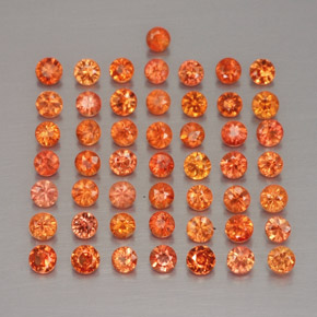 Pedras preciosas de safira laranja natural de  ct, corte redondo, VVS-VS