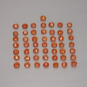 Pedras preciosas de safira laranja natural de  ct, corte redondo, VVS-VS
