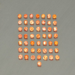 Pedras preciosas de safira laranja natural de  ct, corte redondo, VVS-VS