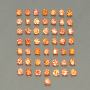 Pedras preciosas de safira laranja natural de  ct, corte redondo, VVS-VS