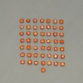 Pedras preciosas de safira laranja natural de  ct, corte redondo, VVS-VS
