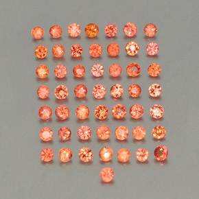 Pedras preciosas de safira laranja natural de  ct, corte redondo, VVS-VS