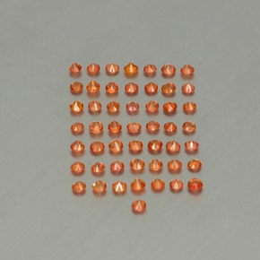 Pedras preciosas de safira laranja natural de  ct, corte redondo, VVS-VS