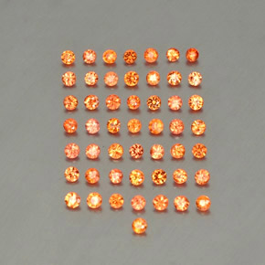 Pedras preciosas de safira laranja natural de  ct, corte redondo, VVS-VS