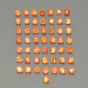 Pedras preciosas de safira laranja natural de  ct, corte redondo, VVS-VS