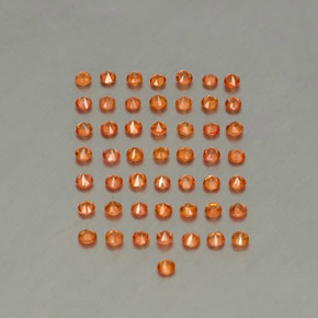 Pedras preciosas de safira laranja natural de  ct, corte redondo, VVS-VS