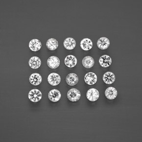 Pedras preciosas de safira branco natural de  ct, corte redondo, VVS-VS
