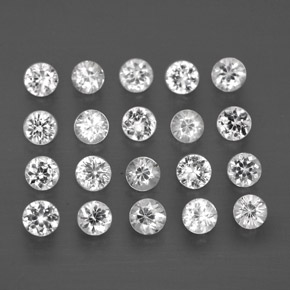 Pedras preciosas de safira branco natural de  ct, corte redondo, VVS-VS