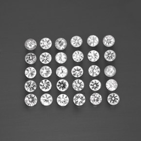 Pedras preciosas de safira branco natural de  ct, corte redondo, VVS-VS