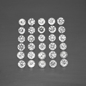 Pedras preciosas de safira branco natural de  ct, corte redondo, VVS-VS