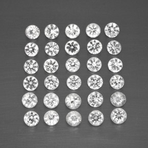 Pedras preciosas de safira branco natural de  ct, corte redondo, VVS-VS