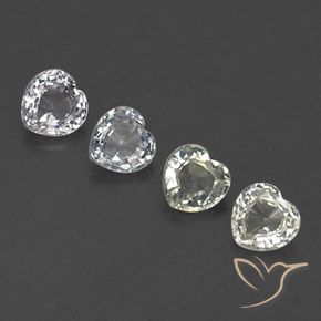 Pedras preciosas de Safira branco quente natural de 1.26 ct, Coração, VVS-VS