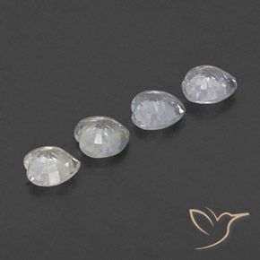 Pedras preciosas de Safira branco quente natural de 1.26 ct, Coração, VVS-VS
